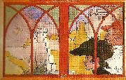 Carl Larsson lustvandrande par i ett historiskt landskap-karin och jag-nutidsmanniskor Germany oil painting artist